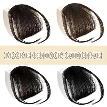 MORICA Clip in Bangs for Women 100% Human Hair Extensions Wispy Bangs Fringe with Temples Hairpieces Air Bangs Flat Bangs Clip Curved Bangs for Daily Wear (Blonde)