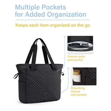 BAGSMART 25L Quilted Tote Bag for Women - Versatile & Washable