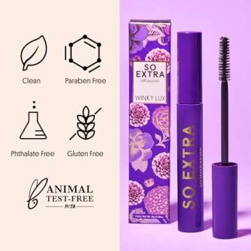 Winky Lux So Extra Mascara, Voluminous Mascara and Lengthening Mascara - Black Mascara Eye Makeup