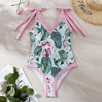 Chic Floral Swimsuit with Stylish Cover Up Skirt for Women