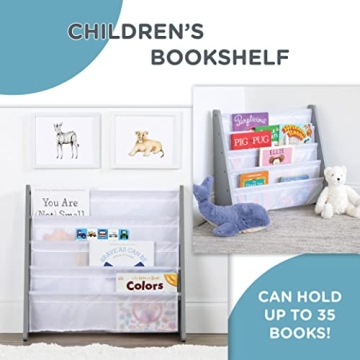 Humble Crew Grey White Kids Book Rack Bookshelf 4 Tiers
