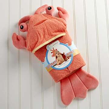 Baby Aspen Baby Boys Lobster Laughs Hooded Towel - Perfect Bath Time Fun!