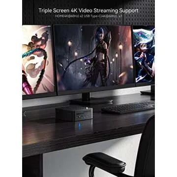 MINISFORUM UM450 Mini PC - Ryzen 5, 16GB RAM, 4K Outputs