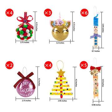 QKIYI Christmas Crafts for Kids 360+ Pieces DIY Christmas Ornament Kits to Make 24 Projects Christma...