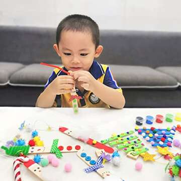 QKIYI Christmas Crafts for Kids 360+ Pieces DIY Christmas Ornament Kits to Make 24 Projects Christmas Tree Decorations for Adults