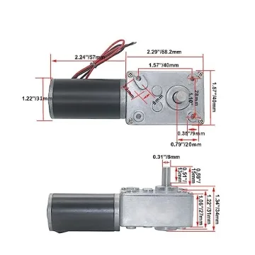 BRINGSMART 12V DC Worm Gear Motor - High Torque Gear Motor