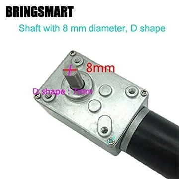 BRINGSMART 12V DC Worm Gear Motor - High Torque Gear Motor
