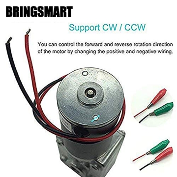 BRINGSMART 12V DC Worm Gear Motor - High Torque Gear Motor