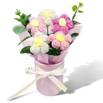suyakota Crochet Flower Bouquet: Handmade Knitted Bouquet for Mother's Day Birthday Home Decor Girlf...