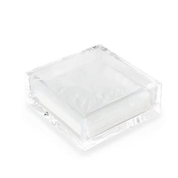 Huang Acrylic Clear Square Napkin Holder - Elegant & Durable for Any Event