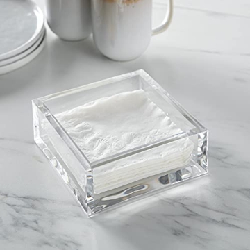 Huang Acrylic Clear Square Napkin Holder Elegant Durable