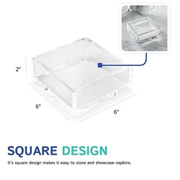 Huang Acrylic Clear Square Napkin Holder Elegant Durable