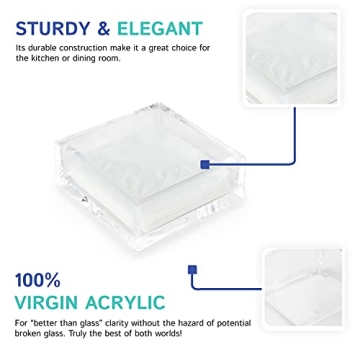 Huang Acrylic Clear Square Napkin Holder Elegant Durable