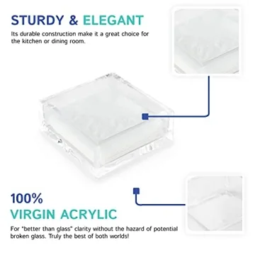 Huang Acrylic Clear Square Napkin Holder Elegant Durable