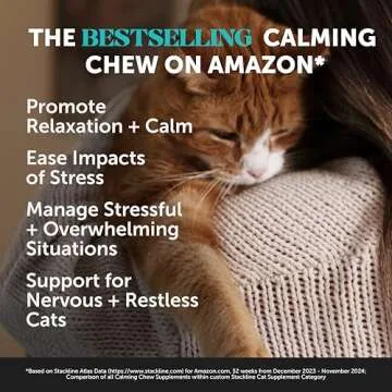 Pet Honesty Calming Chews for Cats - Cat Anxiety Relief + Helps Reduce Stress - Behavioral Support &...