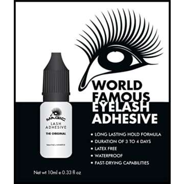 Eyelash Adhesive Extra Strong Long Wear Waterproof Latex Free Fast Drying CAT 0.33 fl. OZ