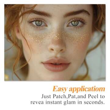 Makeup Patches - Gold Glitter - 12 Count Face Speckles - Cute Accessories