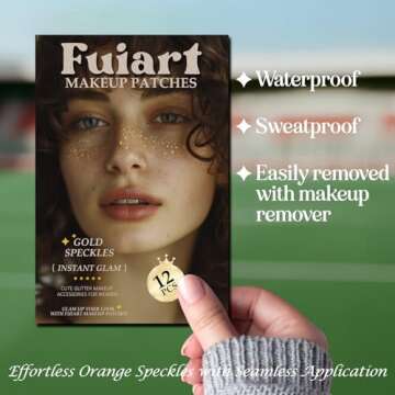 Gold Glitter Makeup Patches - 12 Count Face Speckles