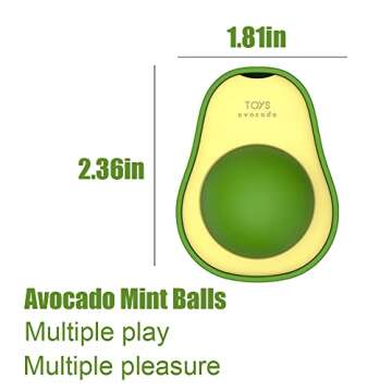 Spring Blossoms Avocado Catnip Wall Ball Cat Toys Catnip,Snack Healthy Rotatable Treats Toys Kitten Playing Toy,Edible Cat Mint Licking Ball(Catnip & Gall Fruit)