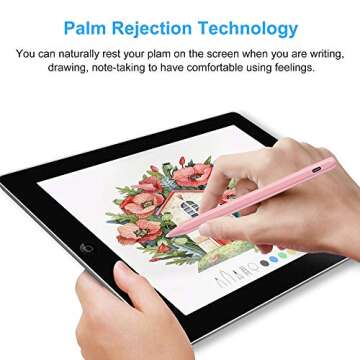 Stylus Pen for iPad (2024-2018) with Fast Charge & Palm Rejection,FOJOJO Active Pencil for iPad Pro 11/13 M4,iPad Air 11/13 M2,iPad Pro 11/12.9",iPad 10/9/8/7/6th,iPad Air 5/4/3rd,iPad Mini 7/6/5