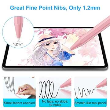 Stylus Pen for iPad (2024-2018) with Fast Charge & Palm Rejection,FOJOJO Active Pencil for iPad Pro 11/13 M4,iPad Air 11/13 M2,iPad Pro 11/12.9",iPad 10/9/8/7/6th,iPad Air 5/4/3rd,iPad Mini 7/6/5