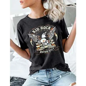 Rock & Roll Tee Shirt Women Country Music Graphic Tops
