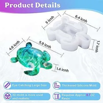 LET'S RESIN Turtle Shape Resin Molds for Epoxy Craft