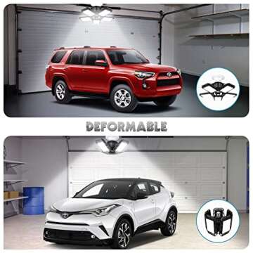 Luyata LED Garage Lights 2 Pack,Ceiling LED Shop Light 160W 16000LM 6500K Screw in Led Light with 5+1 Deformable Panels, Bright Led Lighting for Garage Workshop Basement Support E26/E27 Socket