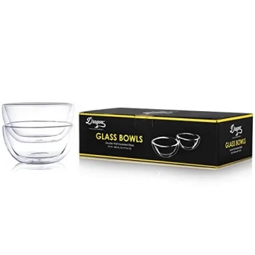 Dragon Glassware Double Wall Bowls - Elegant Insulated Set