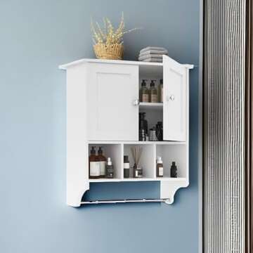 Stylish Palimder Medicine Cabinets, Space Saving Wall Storage with Towel Rack