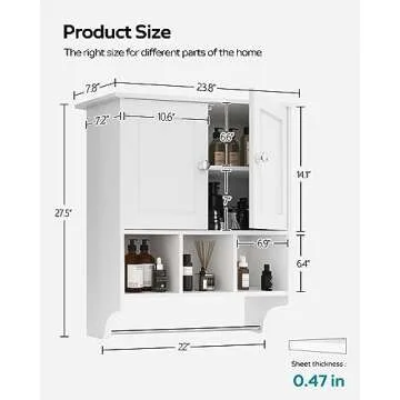 Palimder Space Saving Medicine Cabinet with Towel Bar