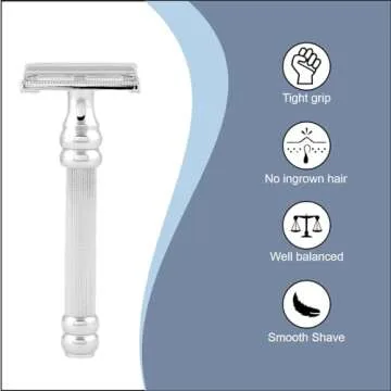 Pearl Shaving Double Edge Butterfly Safety Razor made with Brass metal- Double Edge Safety Razor | Men's Shaving Kit| Heavy Duty Handle | Close & Clean Shaving Razor for Valentine's Day Gift
