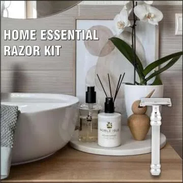 Pearl Shaving Double Edge Butterfly Safety Razor made with Brass metal- Double Edge Safety Razor | Men's Shaving Kit| Heavy Duty Handle | Close & Clean Shaving Razor for Valentine's Day Gift