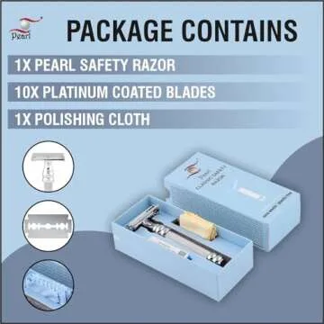 Pearl Shaving Double Edge Butterfly Safety Razor made with Brass metal- Double Edge Safety Razor | Men's Shaving Kit| Heavy Duty Handle | Close & Clean Shaving Razor for Valentine's Day Gift