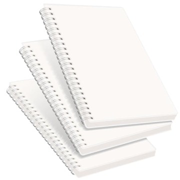 RETTACY Blank Journal Notebook, 3-Pack, A5 Blank Spiral Notebook with 160 Pages per Pack, 5.7'' × 8...