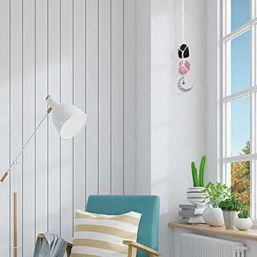 BOHO GARDEN Hanging Car Charm - Black Tourmaline & Rose Quartz - Dangling Moon, Healing Crystal Accessories, Rearview Mirror Decorations - Grounding, Confidence, Protection, Love, Self-Worth, Energy