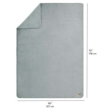 UGG 29315 Whitecap Plush Flannel Oversized Reversible Fleece Throw Blanket Luxury Comfortable Lightweight Cozy Hotel Style Home Decor Soft Luxurious Blankets, 50 x 70-Inch, Slate