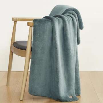 UGG 29315 Whitecap Plush Flannel Oversized Reversible Fleece Throw Blanket Luxury Comfortable Lightweight Cozy Hotel Style Home Decor Soft Luxurious Blankets, 50 x 70-Inch, Slate