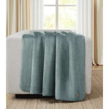 UGG 29315 Whitecap Plush Flannel Oversized Reversible Fleece Throw Blanket Luxury Comfortable Lightweight Cozy Hotel Style Home Decor Soft Luxurious Blankets, 50 x 70-Inch, Slate
