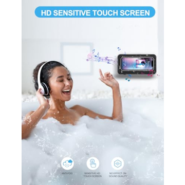 KUNSLUCK Shower Phone Holder Waterproof Anti-Fog