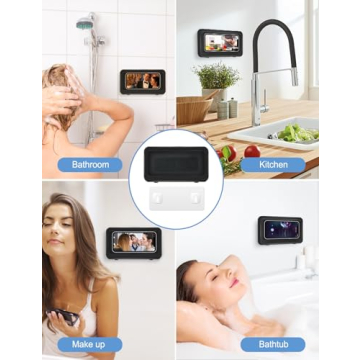 KUNSLUCK Shower Phone Holder Waterproof Anti-Fog