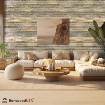 BARNWOODUSA Real Reclaimed Wood Planks - Easy Nail-Up Panels