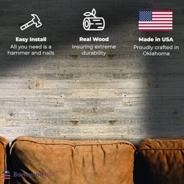 BARNWOODUSA Real Reclaimed Wood Planks - Easy Nail-Up Panels