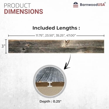 BARNWOODUSA Real Reclaimed Wood Planks - Easy Nail-Up Panels
