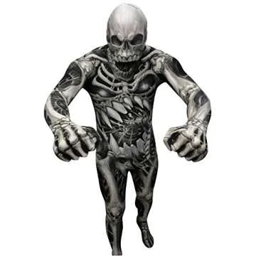 Morphsuits Men's Monster Skull and Bones Costume Skeleton, Large