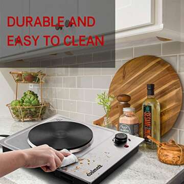 CUSIMAX 1500W Electric Hot Plate, Portable Countertop Burner