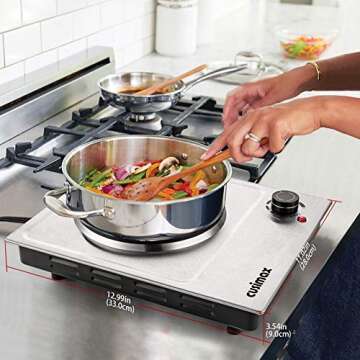 CUSIMAX 1500W Electric Hot Plate, Portable Countertop Burner