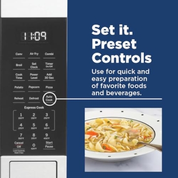 GE 4-in-1 Microwave Oven with Air Fryer Convection Broil