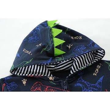 Baby Boys Zip Up Hoodie Toddler Boys Jacket Dinosaur Pullover Winter Long Sleeve Hooded Sweatshirt Casual Tops Kids Fall Coat Outfit Size 4T