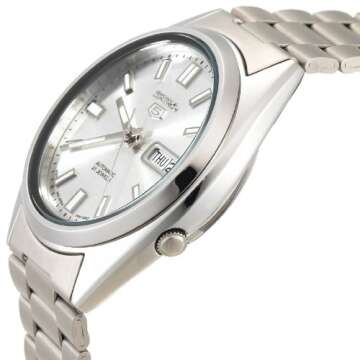 Seiko Men's SNXS73 Seiko 5 Automatic White Dial Stainless-Steel Bracelet Watch